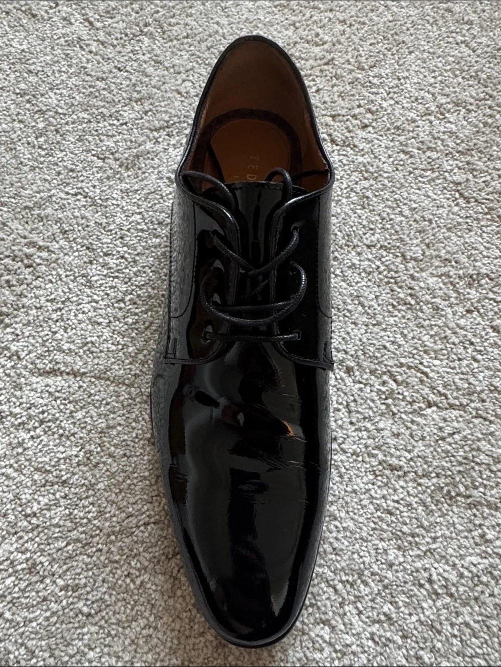 Ted Baker Black Patent Leather Lace-Up Oxfords